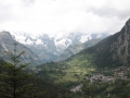 Widok na masyw Mont Blanc z tarasu widokowego w Pré-Saint-Didier