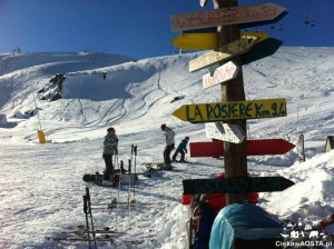Jak na narty to tylko w Alpy! Na zdjeciu ośrodek Espace Saint Bernard na granicy francusko-włoskiej.